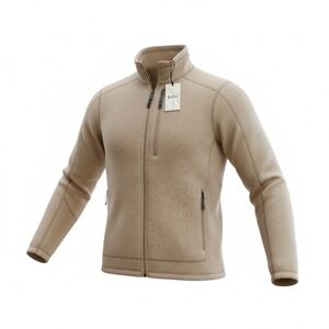 Stio Wilcox Fleece Jacket Mens XL Tan/Heather New Full Zip Sweater Knit 200049